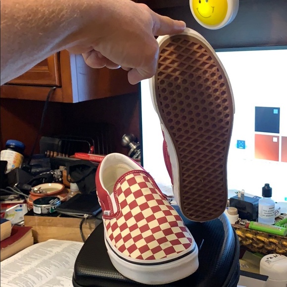 Burgundy Checkered Vans - Picture 3 of 3